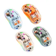ANYMOB Mouse Transparent Type C Wireless Bluetooth Tri Mode with Mute LED Lamp
