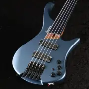 Ibanez EHB1005F-AOM Arctic Ocean 5-string bass headless fretless blue w/bag New