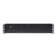 2Ru 12 Way Gpo Horizontal Pdu Recessed Rack Mount Power Rail