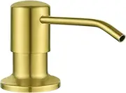 Soap Dispenser for Kitchen Sink, Golden Sturdy Stainless Steel Hand Soap Dispenser with Large Capacity 17Oz Bottle for Kitchen and Bathroom Countertop, for Sink