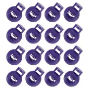 50Pcs 8mm Plastic Cord Locks Single Hole Spring Toggle Stopper, Purple