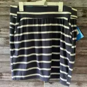 Columbia Women's Pull-On Skirt Size XL Slate Blue White Striped Pockets Logo NWT