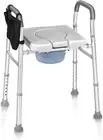 Heavy Duty Bedside Commode Adjustable Height Nonslip Armrests Rustfree Aluminium