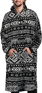 [Mad Dog Concepts] Mad Dog Sherpa Fleece Wearable Blanket Hoodie for Adult Men with Long Sleeves, Cozy Hooded Poncho Jacket, One Size