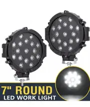 2 PACK - 7 Inch Round LED Work Light Bar Pods Driving Off Road