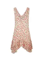 Free People Let It Happen Floral-print Mini Dress - Beige - L L