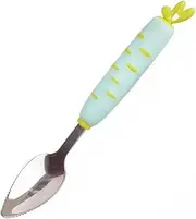 Kisangel Sturdy Stainless Steel Mud Scraping Spoon for Baby's Food Pp Material Small Easy to Carry