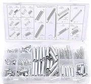 KEWAYO 200Pcs Zinc Plated Spring Assortment Kit, 20 Kinds of Size Extension and Compression Spring Repair Tool Replacement Kit