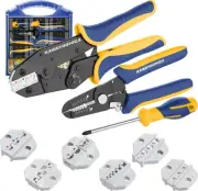Crimping Tool Set 6PCS with Wire Stripper for Heat Shrink and Terminals