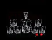 7 Piece Euro Design Full Glass Whisky Decanter Set 1 Wine Decanter + 6 Wine Cups