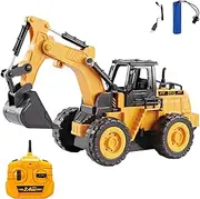 OpenRC RC Tractor Excavator Remote Controlled - Children's Tractor with Remote Control - Electric - Truck Mini Excavator Hydraulic - Crane Construction Machines Toy Construction