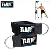 Pair Weight Lifting D-Ring Ankle Strap Pulley Cable Attachment Gym - 2 Pieces