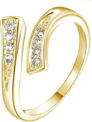 [NORLSO] Silver Toe Ring Wrap Around Toe Ring Cubic Zirconia Adjustable Open Ring Thumb Ring Hawaiian Beach Jewelry for Women
