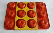 Nordic Ware Bundt Brownie Muffin Cupcake Pan Aluminum Orange Enamel New Stock