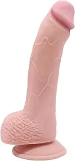 Realistic Silicone Dildo Smooth Ultra-Soft Stick Toys with Strong Suction Cup Flexible Sturdy Bendable Sex Toy for Hands-Free Play Toys for Women Fake Penis 22.5 cm/8.85 inch