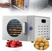 1025w Compact Food Dehydrator, Stainless Steel Mesh,30-90℃ Temperature Adjustment, 24-Hour Free Timing Fruit Food Dryer, 8 Layers Large Capacity, for Fruits Vegetables Drying