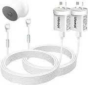 2 Pack Power Adapter and USB Power Charging Cable with Charging Alert Breathing Light, Compatible with Google Nest Cam (Battery Version) Camera, 7.6m(29.4ft), Extended Charge Cord, Weatherproof