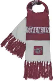 Manly Warringah Sea Eagles NRL Traditional Bar Scarf Warm Winter Neckwear Gift