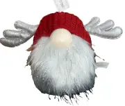 Rae Dunn Weighted Plush Gnome Christmas Decoration Horns Sparkle 12” NWT