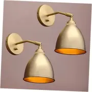 Gold Wall Sconce Set of 2, Modern Brass Indoor Light Lights Lighting Fixtures