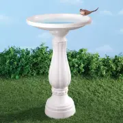 Elegant Bird Bath XL White Durable Drink Wash Birdbath Garden Yard Outdoor Decor