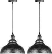 Set of 2 Industrial Pendant Light Fixture Chandelier Vintage Ceiling Light E27 Retro Metal Ceiling Lamp for Kitchen Dining Room Living Room Restaurant