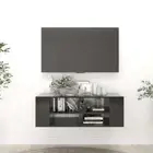 NNEVL Wall-Mounted TV Cabinet High Gloss Black 102x35x35 cm Chipboard