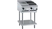 B+S Black Combination 300mm Grill Plate & 300mm Char Broiler Natural Gas