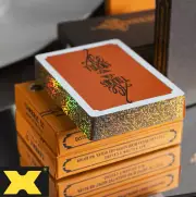 Fulton 10 Year Anniversary Sunset Orange (Disco Gold Gilded) Playing Cards