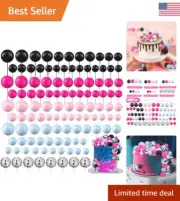 Cake Topper Balloons Cupcake Topper - 108 Pcs Foam Cake Balls Baking Decoration