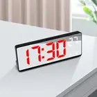 Voice Control Mirror LED-Digital Alarm Clock Temperature Date Display Home Decor