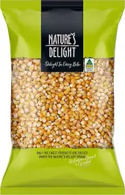 Nature's Delight Popping Corn Kernels 500g Australian Made Healthy Snack High Fi