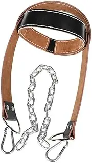 Mipcase Weight Lifting Head Harness Leather Neck Training Strap for Enhanced Strength Neck and Shoulder Support for Fitness Enthusiasts and Combat Sports Black