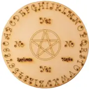 OUIJA Wooden Grid Board Summon Spirit Talking Board Game Pentagram 25cm Round