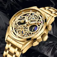 在飛比找Yahoo!奇摩拍賣優惠-【潮裡潮氣】NEKTOM/耐頓手錶高檔鏤空手錶男夜光防水男士