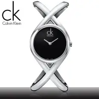 在飛比找momo購物網優惠-【瑞士 CK手錶 Calvin Klein】交叉造型手鐲式女