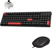 Keychron Lemokey X2 QMK/VIA Custom Gaming Keyboard, Programmable 100% Full Size Layout Gasket Mount, Red LED Backlight Wired Mechanical Keyboard with K Pro Brown Switches for Mac/Windows/Linux