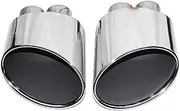 Compatible For Audi S3 S4 S5 S6 S7 Exhaust tip Upgrade RS3 RS4 RS5 RS6 RS7 Stainless Steel RS Large Bore Black Muffler Nozzle Tip(Silver)