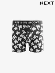 Black/White Ghost Halloween Pattern Trunks (N25776) | $15