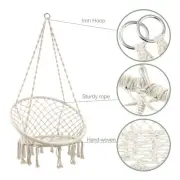 Hammock Chair Macrame Swing Knitted Mesh Hanging Chair For Terrace Balcony HG