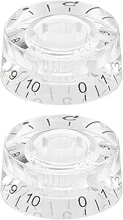 uxcell 2PCS Guitar Top Hat Bell Knobs, Volume Tone Control Knobs for Electric Guitar Bass, Clear