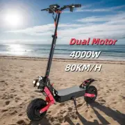 Electric Scooter 4000W 80KM/H 70KM Range 11" Tyre Foldable Off Road Adult E-Bike