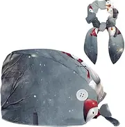 [YTYVAGT] Scrub Caps Women,Scrub Hats Suitable for Women,Christmas Snowmen Snowflakes