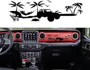 Vinyl Decal Sticker Dashboard Glove Box Beach Vinyl Decal Suitable for 2018-2023 Wrangler Gladiator JL JUL JT(Black)