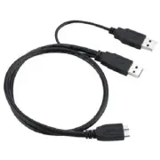 Dual USB 3.0 micro b CABLE y splitter S140U Laptop computer PC Data power cord