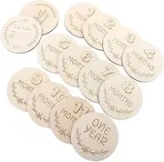 SHOWERORO Wooden Baby Milestone Cards Set Monthly Milestones for Pregnancy Unique Commemorative Photo Props