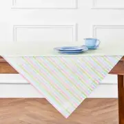 Solino Home 100% Pure Linen Table Throw - Palm Beach Stripe, Made in USA