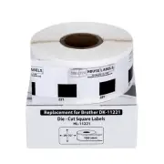 Non-OEM Fits BROTHER DK-1221 Square Labels (29/32" x 29/32") - 4 Rolls of 1000