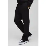 Mens Black 330GSM Regular Fit Split Hem Jogger