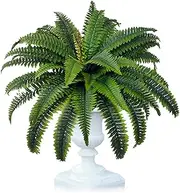 UV Resistant Lifelike Artificial Boston Fern, Artificial Ferns for Outdoors48 Inch 50 Leaves, Simulation Boston Fern for Porch Window Home Garden Decor，Set of 1